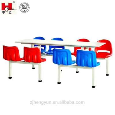 Custom Made 8-seat Steel Staff Dining Table for Dining Hall Factory