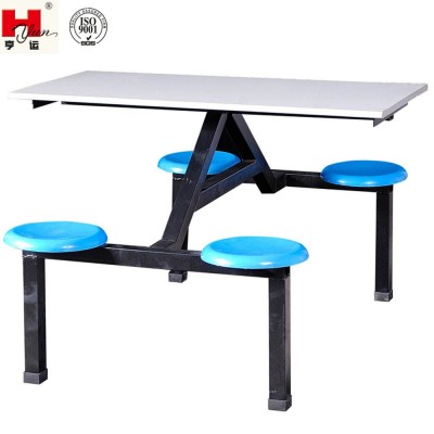 Custom Made High Quality Steel Lunch 4-seat Dining Table with round stool